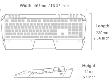 COUGAR 600K - 尺寸